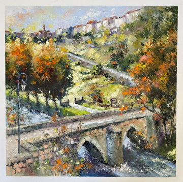 Roger FAGES - le pont dit romain au pied de Chateauponsac (87)